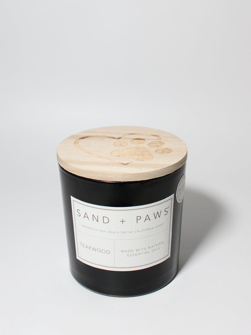 Sand + Paws Teakwood 21 oz scented candle