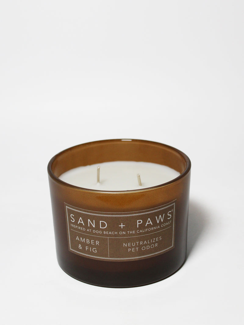 Sand + Paws Amber & Fig 12 oz scented candle